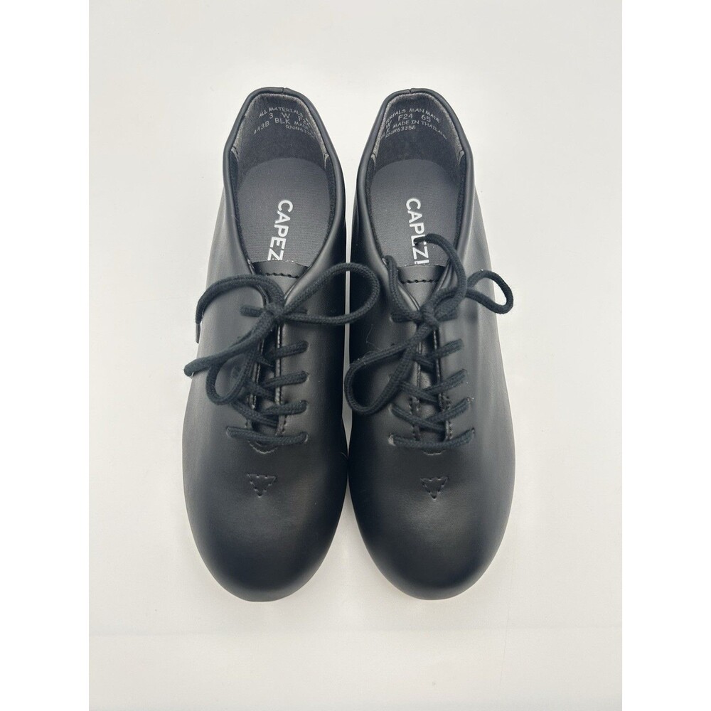 Capezio 3W Tap Shoes Black Lace Up Dance Womens/Girls Size 3 W Beginner